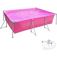 Tectake tectake® Swimming Pool, rechteckig, reißfestes PVC-Gewebe, 300 x 207 cm