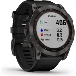 Garmin Fenix 7X Sapphire Solar schiefergraues DLC-Titan mit schwarzem Armband