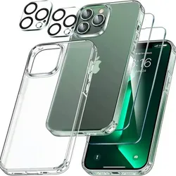 Premium 5 in 1 iPhone Schutzpaket, 2x Schutzfolie, 2x Kameraschutz, 1x Schutzhülle passend für iPhone 15