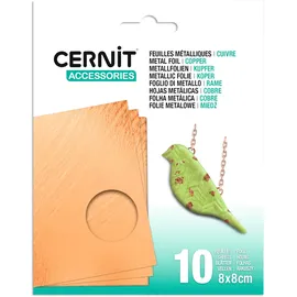 Cernit CE923C Metallfolien 10 Stück 8,5x8,5 cm Kupfer