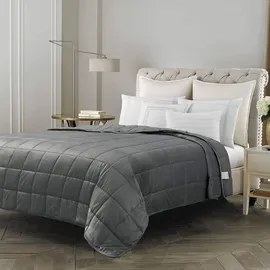 Woltu Gewichtsdecke für Erwachsene, aus Mikrofaser, Cashmere Feeling, Beschwerte Decke Grau 150x200cm, 7kg - Grau