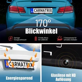 CARMATRIX Rückfahrkamera HD Solar Funk mit 5" Monitor