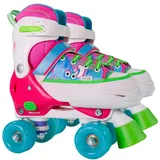 Best Sporting Rollschuhe Kinder Mädchen I Rollschuhe größenverstellbar 32-35 I robuste Inliner für Kinder mit Bremse I pink - weiß - blau I Rollerskates Schuhe Kinder I Inliner mit 4 Rollen