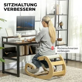 Homcom Kniestuhl Holz Creme