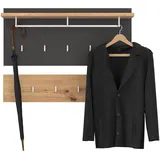 caro möbel Wandgarderobe Bilbao Eiche/Grau