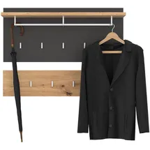 caro möbel Wandgarderobe Bilbao Eiche/Grau
