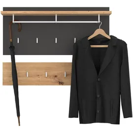 caro möbel Wandgarderobe Bilbao Eiche/Grau