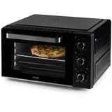 Domo Minibackofen, Kleiner Tisch-Backofen für Toast Pizza Mini-Ofen 28L Ober & Unterhitze schwarz