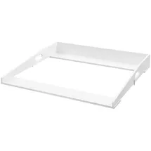 Woltu Wickelaufsatz für Wickelkommode, Wickeltischaufsatz 80 x 10,5 x 78,5 cm, passend für Tiefe 46,5–50 cm, mit Metallschnallen und Anti-Kipp-Gurt zur Wandbefestigung, Weiß