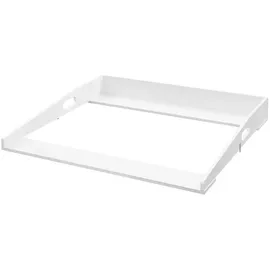 Woltu Wickelaufsatz für Wickelkommode, Wickeltischaufsatz 80 x 10,5 x 78,5 cm, passend für Tiefe 46,5–50 cm, mit Metallschnallen und Anti-Kipp-Gurt zur Wandbefestigung, Weiß