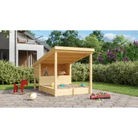 Weka Sandkasten Tabaluga Bully mit Überdachung beige