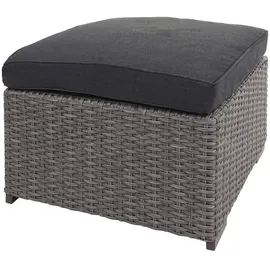Mendler Poly-Rattan Garnitur HWC-J38, Garten-/Lounge-Set Sitzgruppe, Spun Poly halbrundes Rattan ~ grau, Kissen anthrazit