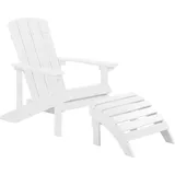 Beliani Gartenstuhl mit Hocker Armlehnen Adirondack