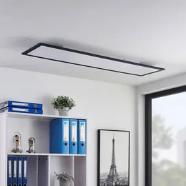 LINDBY LED Panel Nelios Modern, in Schwarz aus Aluminium 1-flammig Wohnzimmerleuchte