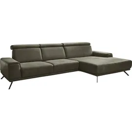 die planbar Ecksofa DIE PLANBAR "PN-EM22041 L-Form", grün (olive), B:335cm H:89cm T:188cm, Sofas, Ecksofa, wahlweise motorisches Canape oder Sitztiefenverstellung