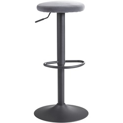 KADIMA DESIGN Barhocker CAMPANIA: 58-79 cm Sitzhöhe, Eisenmaterial, Samt/Wildlederoptik Bezug, 360° drehbar.
