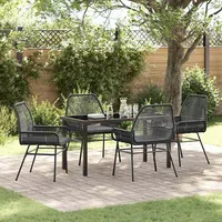 vidaXL Gartenmöbel-Set 5-tlg. Schwarz