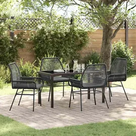 vidaXL Gartenmöbel-Set 5-tlg. Schwarz