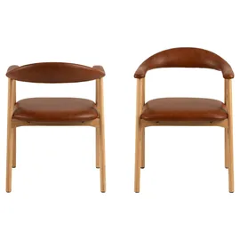 Actona Armlehnstuhl Kunstleder braun 2er Set