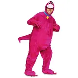 eurocarnevals Partyanzug Dinosaurier-Kostüm für Erwachsene Faschingskostüm pink rosa