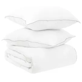vidaXL Bettwäsche-Set Moderne Weiß 200 x 220 cm + 80 x 80 cm