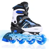 DUZSKJ Verstellbare Kinder Inline Skates für Kinder Jungen Mädchen, Einstellbare Kinder Rollschuhe für Anfänger Kinder Outdoor Indoor Spielen