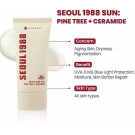 k-secret Seoul Beruhigende Creme mit Kiefernholz und Ceramiden SPF 50+ 50 ml
