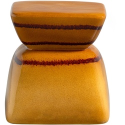 Beistelltisch Terra aus Keramik 33x33 cm, Curry