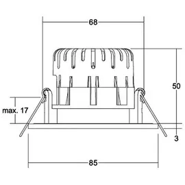 Brumberg Einbaudownlight 1 rund nickel mat