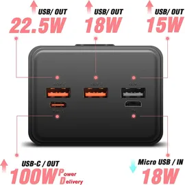 Swissten Power Line 50000 mAh, 100W Uni, Schwarz