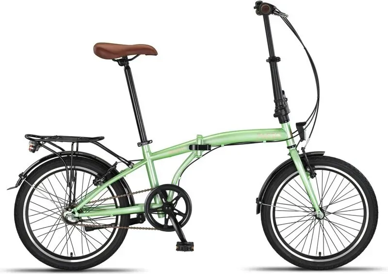 PACTO ELEVEN 20 Zoll Hochwertiges Faltfahrrad Stahlrahmen, Shimano Nexus 3 Nabenschaltung, Faltbares City bike Hollandrad Klapprad Faltrad Minze