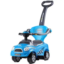 Costway Rutscherauto 3 in 1 Schiebeauto, mit Schiebgriff & Stauraum blau