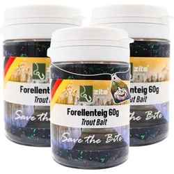 Zite Fishing Forellenteig Set 3 St. Knoblauch schwarz 60 g Teigköder Trout Bait SCHWARZ NO SIZE