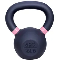 IVOL Kettlebell Gusseisen 8 kg - Schwarz mit Rosa