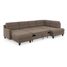 sit&more Wohnlandschaft SIT & MORE "Farö U-Form", grau (taupe), B:325cm H:90cm T:187cm, Sofas, Wohnlandschaft, inklusive Federkern, wahlweise mit Bettfunktion und Bettkasten