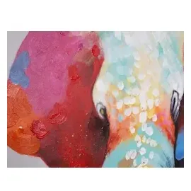 Mendler Ölgemälde Elefant II, 100% handgemaltes Wandbild Gemälde XL, 140x70cm