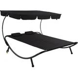 LINDER EXCLUSIV Doppelsonnenliege 200 x 174 x 155 cm Schwarz