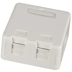 Keystone Verteilerbox Aufputz, 2-Port, leer, reinweiß
