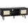 Vevor Rattan-TV-Ständer 140 cm Lowboard 120 x 40 x 49 cm Schwarz Holz
