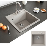 Bergström Granit Spüle Küchenspüle Einbauspüle Spülbecken 490x500mm Beige