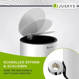 Juskys Kosmetikeimer mit Deckel - Weiß