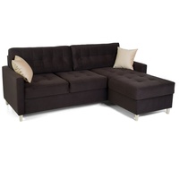 Fun Möbel Ecksofa Schlafsofa MOLDE Stoff (Casablanca) Braun Ottomane