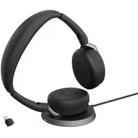 JABRA Evolve2 65 Flex MS Stereo USB Headset schwarz USB-C inkl. Wireless-Charging-Pad