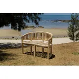 Möbilia Gartensitzbank in Bananenform Teak natur - beige