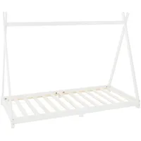 ML-Design Kinderbett Tipi 90 x 200 cm Kiefer massiv weiß