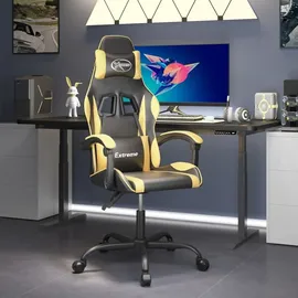 vidaXL Gaming-Stuhl Drehbar Schwarz und Gold