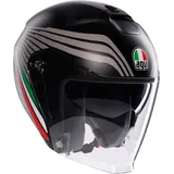 AGV Irides Bologna Jethelm - Matt Schwarz/Grau/Rot/Grün / XL