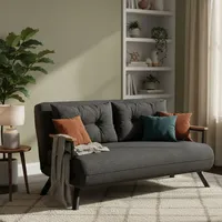 2-sitzer Schlafsofa Calvin, Mit Stauraum, Verstellbar, Armlehnen, 133x78 Cm Aschgrau