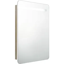 vidaXL LED-Bad-Spiegelschrank 60 cm weiß