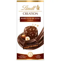 Lindt Schokolade Creation Haselnuss de Luxe feinherb | 150 g Tafel | Knusprige Haselnuss-Stückchen in cremiger Füllung umhüllt von feinherber Schokolade | Schokoladentafel | Schokoladengeschenk